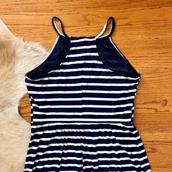 Navy and White Maxi Dress - Picture 2 of 5